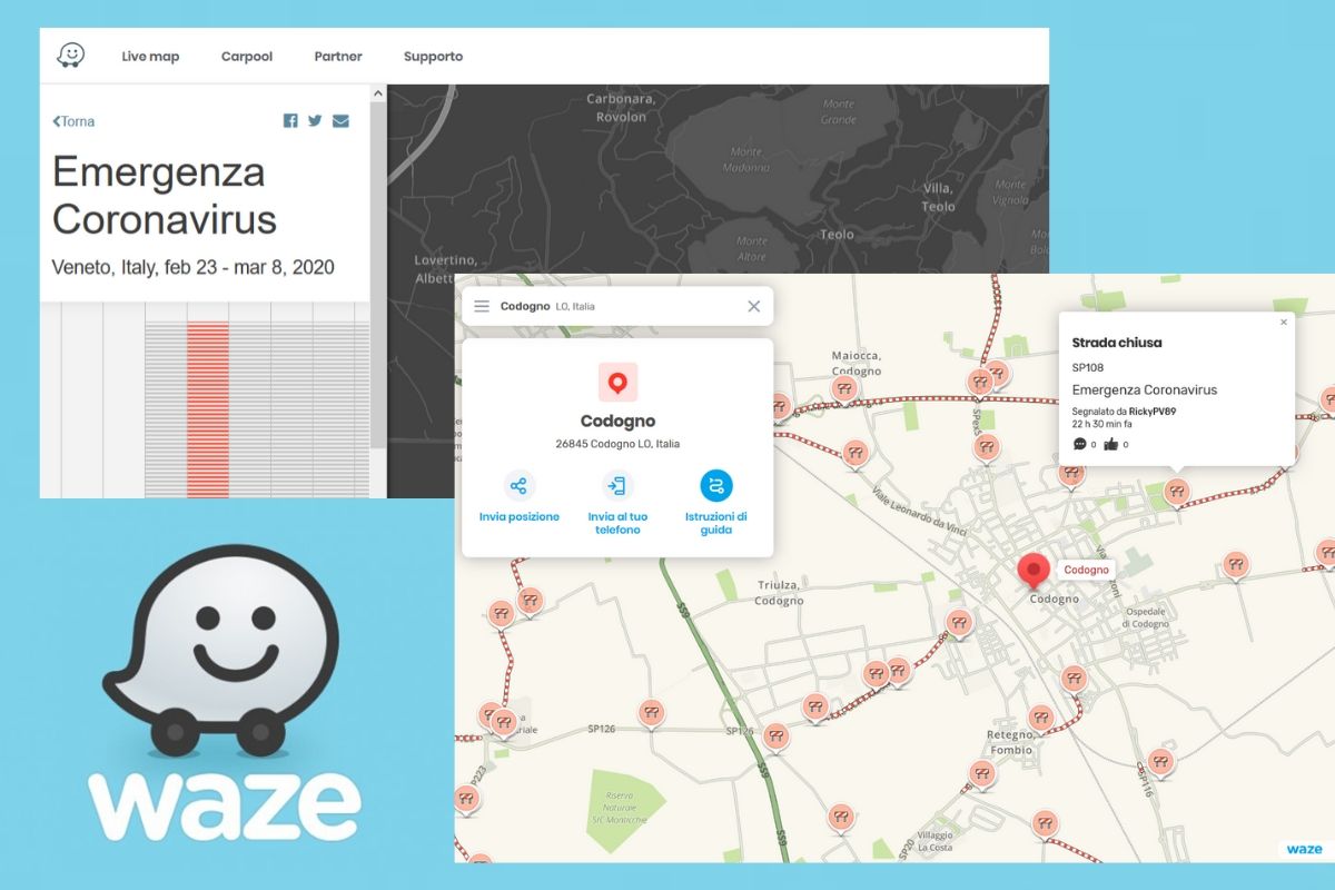 Coronavirus nel Nord Italia la Community di Waze si mobilita