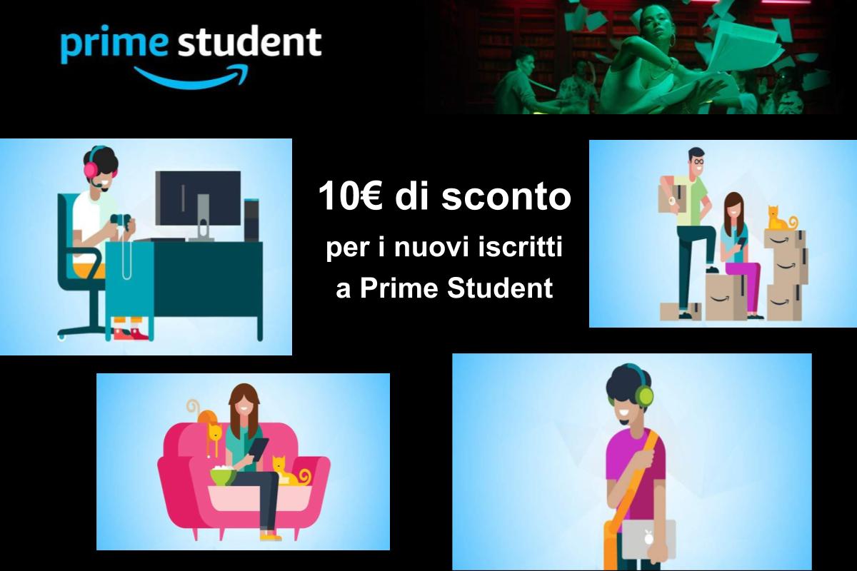 Iscriviti a Prime Student e ottieni uno sconto di 10€ sui tuoi acquisti su Amazon